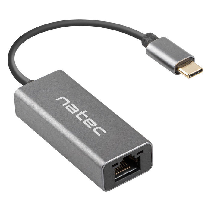 Natec Cricket USB to RJ45 Ethernet Adapter Network Card Cricket USB-C 3.1, 1xRJ45 1GB, Cable