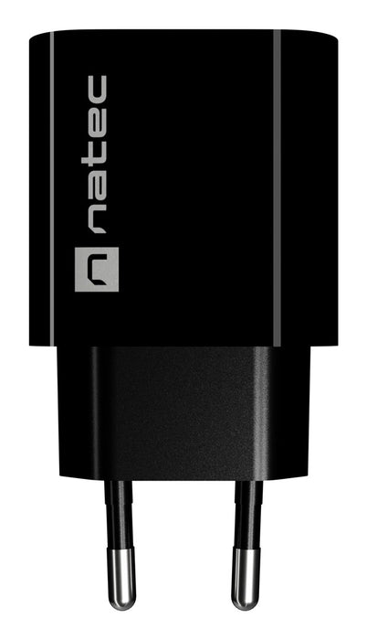WALL CHARGER NATEC RIBERA 1X USB-A + 1X USB-C 20W BLACK