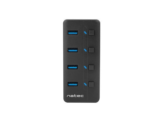 Natec USB 3.0 Hub Mantis 2 4-Port On/Off With AC Adapter