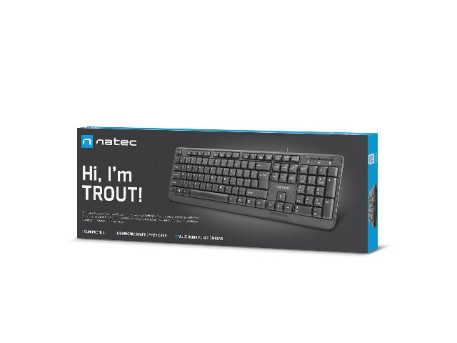 Natec Keyboard Trout US Layout Slim, Black
