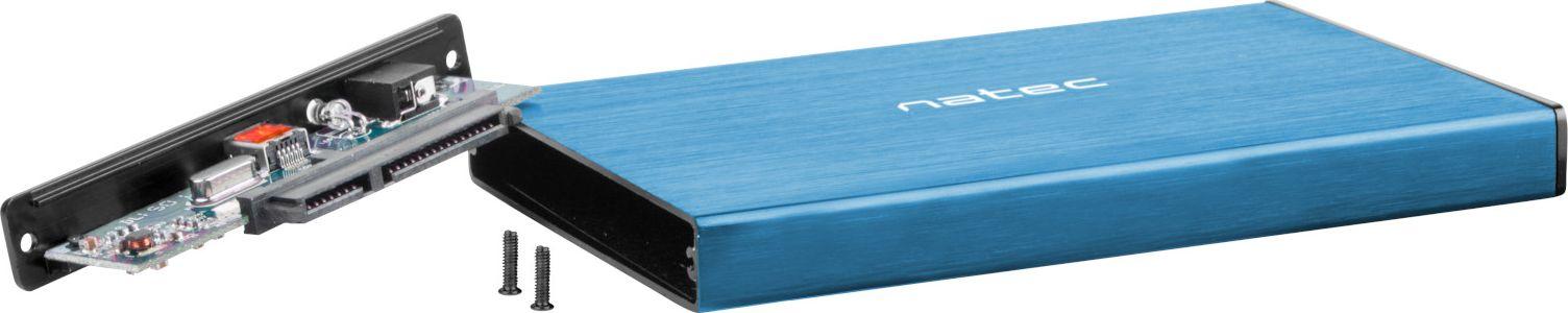 2.5'' SSD/HDD drawer, Natec Rhino Go, USB 3.0, blue
