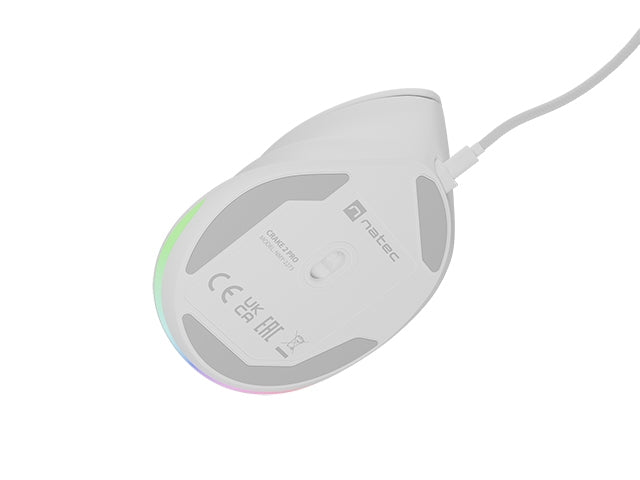 Natec Vertical Mouse Crake 2 Pro 12800DPI Optical White
