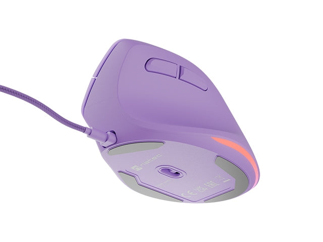 Natec Vertical Mouse Crake 2 Pro 12800DPI Optical Pure Lavander