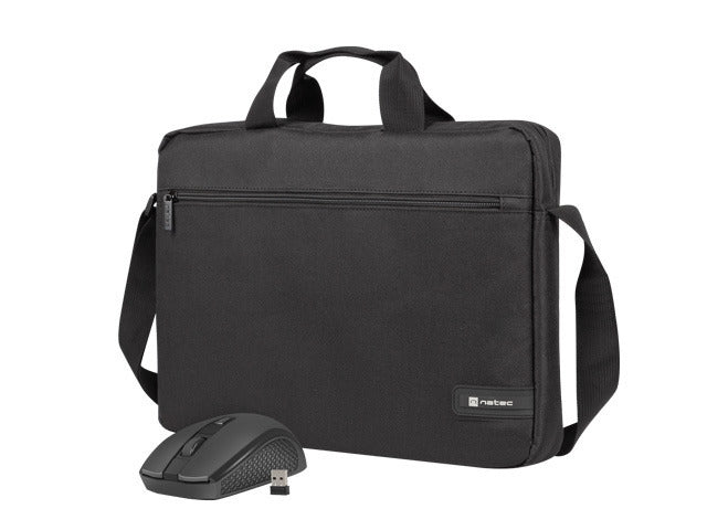 Natec laptop bag WALLROO 2 15.6" with wireless mouse Black