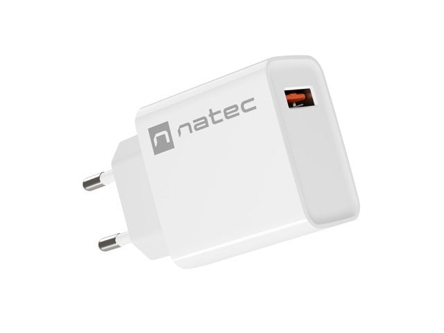 Natec USB Charger Ribera 1X USB-A 18W, White