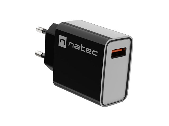 Natec USB Charger Ribera 1X USB-A 18W, Black