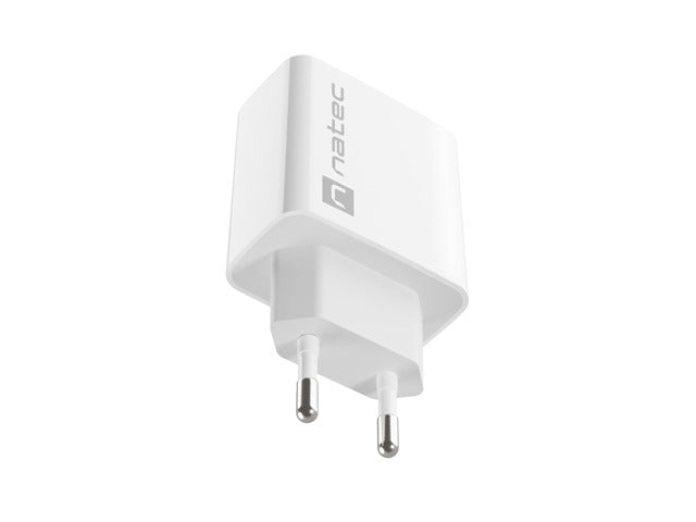 Natec USB Charger Ribera 1X USB-A + 1X USB-C 20W, White