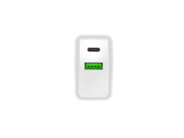 Natec USB Charger Ribera 1X USB-A + 1X USB-C 20W, White