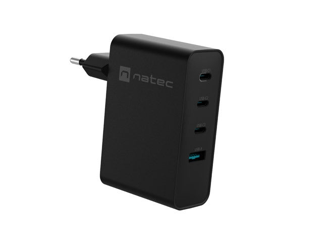 Natec USB Charger Ribera 3X USB-C + 1x USB-A 100W, Black