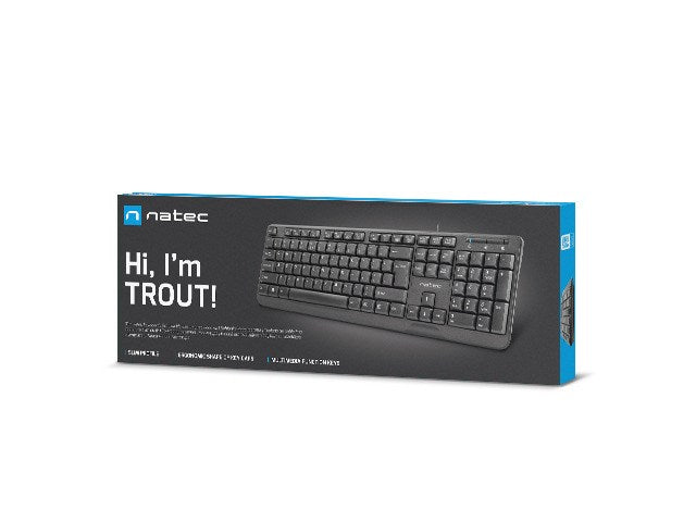 Natec Keyboard Trout US Layout Slim, Black