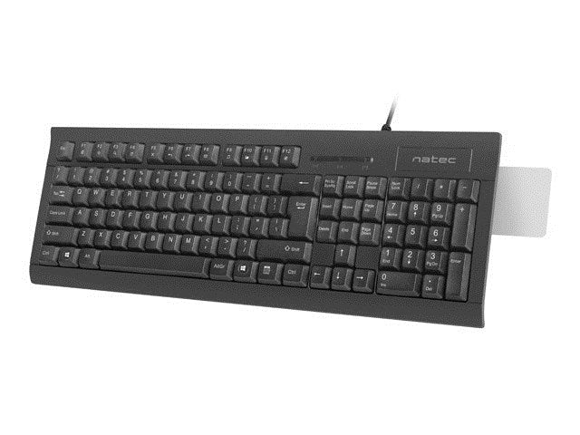 Natec Keyboard Moray US Layout With Id Card Reader Black