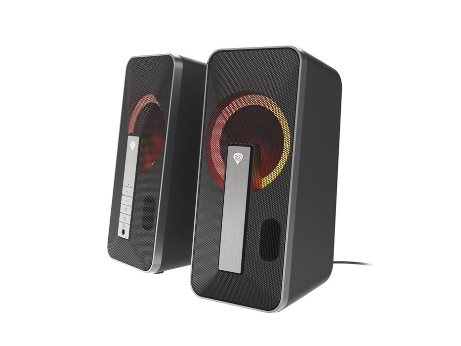 GENESIS Helium 100 BT RGB speaker set 10 W PC/Laptop Black, Silver 2.0 channels Bluetooth