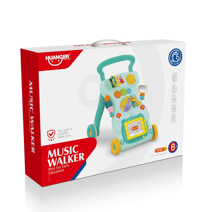 Huanger Musical Walker with Drawing Board Green