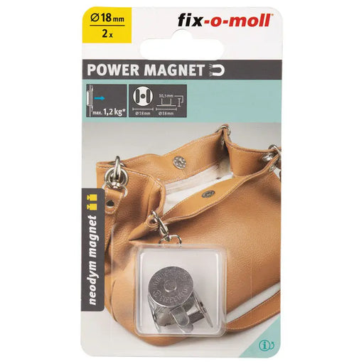 NEODYMIUM MAGNET CLASP 18 MM 2 PCS FIX-O-MOLL - Магнитни инструменти и аксесоари<<<Ръчни инструменти<<<Инструменти и