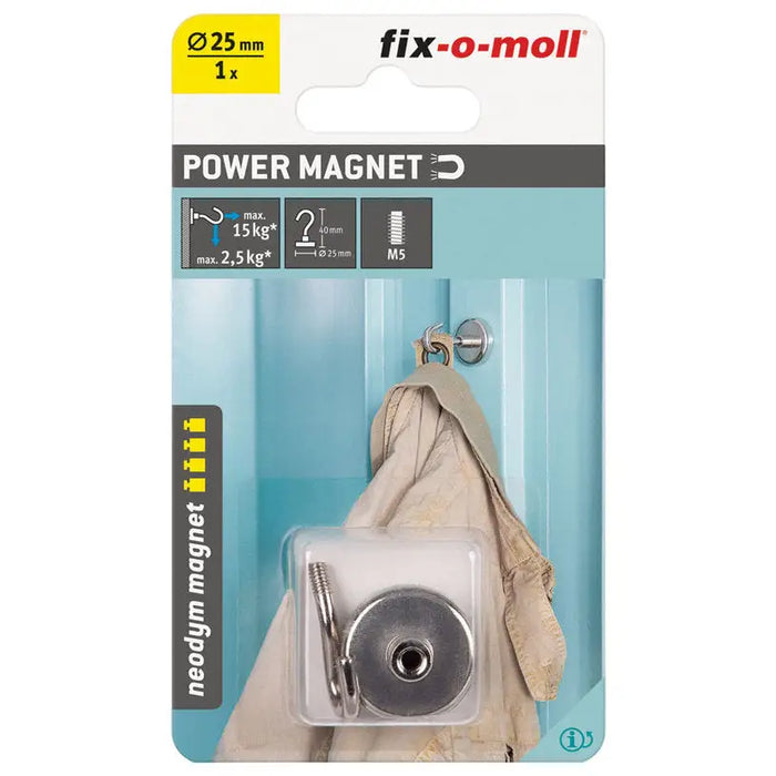 NEODYMIUM MAGNET HOOK 25MM/41.5MM FIX-O-MOLL - Магнитни инструменти и аксесоари<<<Ръчни инструменти<<<Инструменти и
