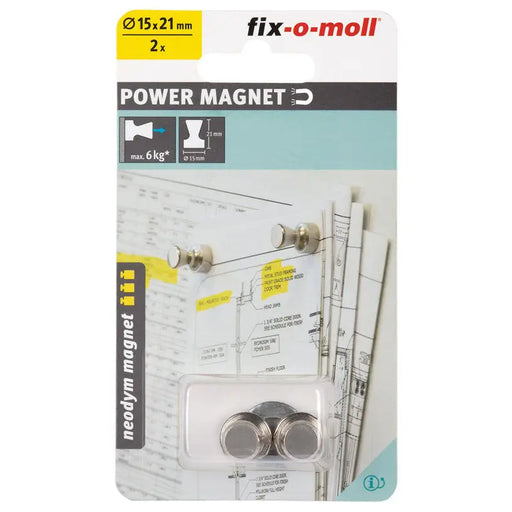 NEODYMIUM MAGNETIC PINS/ SPONGES 15 MM/21 MM 2 PCS FIX-O-MOLL GRAY - Магнитни инструменти и аксесоари<<<Ръчни