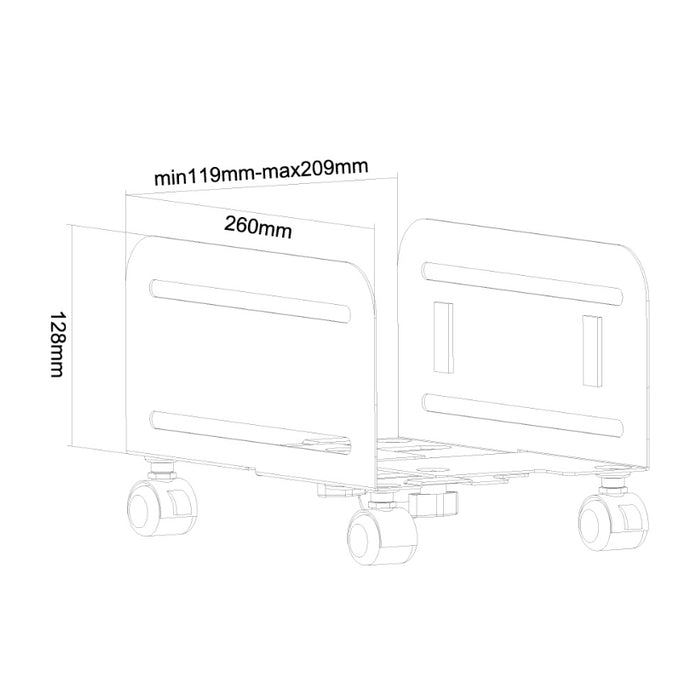 Neomounts CPU Holder (mobile / width: 12-21 cm)