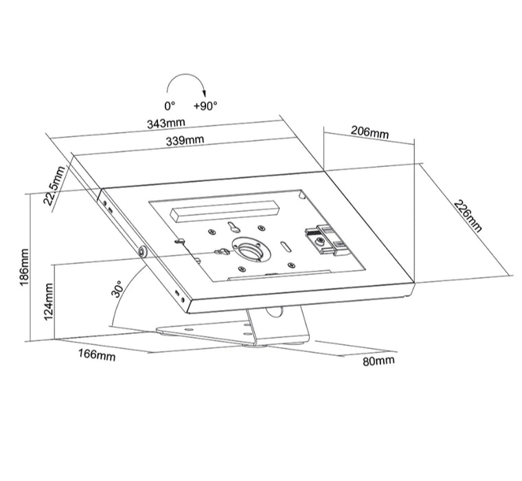 Neomounts desk stand and wall mountable, lockable tablet casing for Apple iPad, PRO, Air & Samsung Galaxy Tab