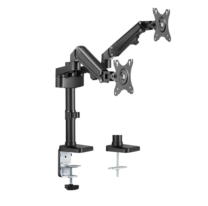 Neomounts Desk Pole Mount (clamp/grommet) for 2 Monitor Screens