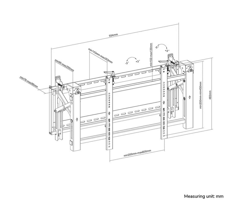 Neomounts Videowall wall mount 32-75" - pop-out - max 70 kg