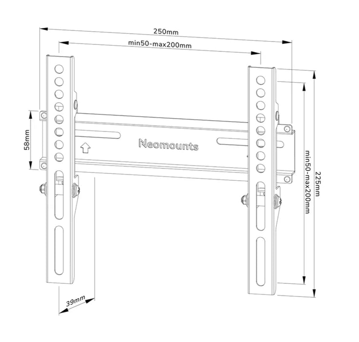 Neomounts Screen Wall Mount (fixed, lockable, VESA 200x200)