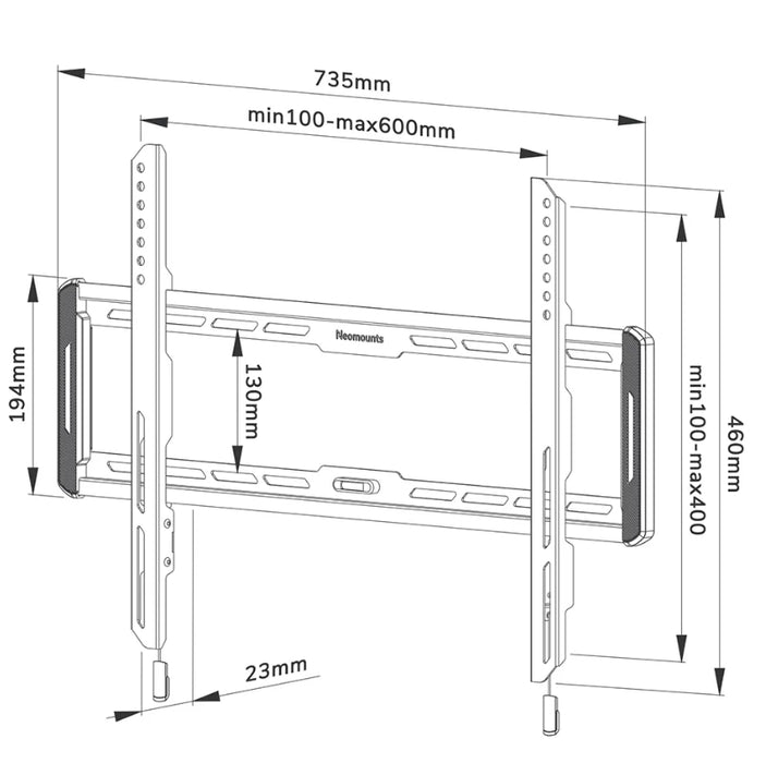 Neomounts Screen Wall Mount (fixed, ultra thin, VESA 600x400)