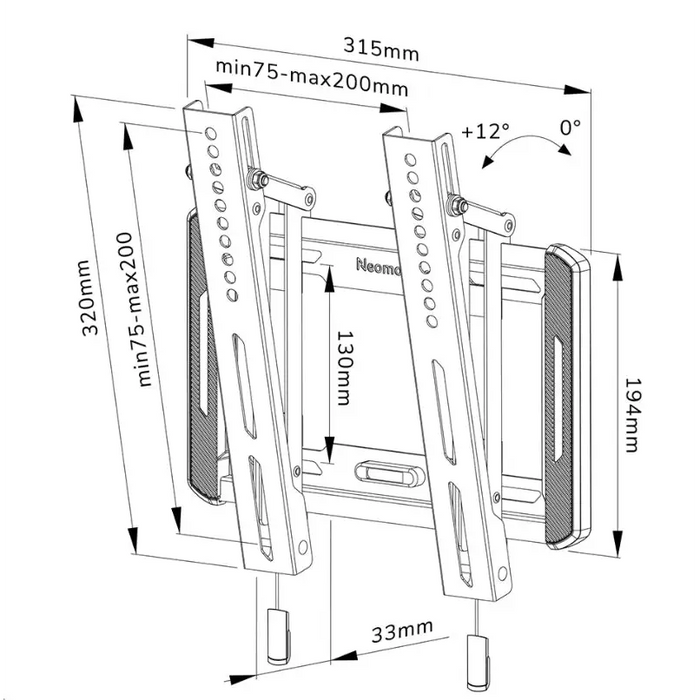 Neomounts Screen Wall Mount (tilt VESA 200x200) - Стойки за стена<<<NEOMOUNTS BY NEWSTAR стойки<<<NEOMOUNTS