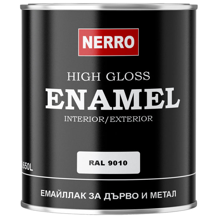ENAMEL FOR WOOD AND METAL RAL 9010 WHITE 0.650 L NERRO