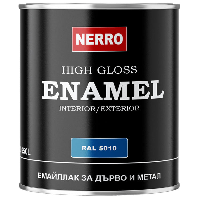 ENAMEL FOR WOOD AND METAL RAL 5010 BLUE 0.650 L NERRO