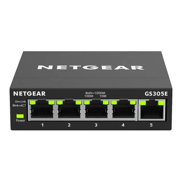 NETGEAR 5-Port Gigabit Ethernet Smart Managed Plus Switch for SMB Metal Case Desktop Fanless - Комутатор