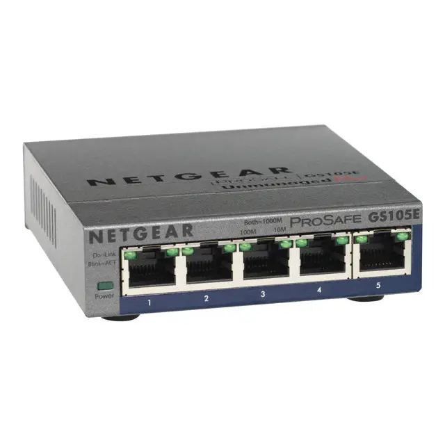 NETGEAR 5-Port Gigabit Plus Ethernet Switch - Desktop - unmanaged - fanless - Комутатор - Уебмениджмънт<<<Мрежи<<<Мрежи