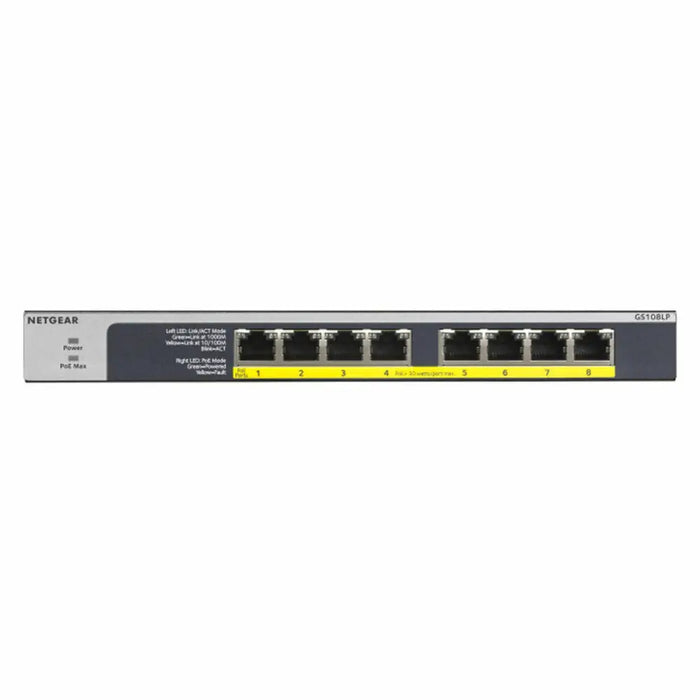 NETGEAR 8-Port PoE/PoE+ Gigabit Ethernet Unmanaged Switch GS108LP - Комутатор - Неуправляеми<<<Мрежи<<<Мрежи и умен
