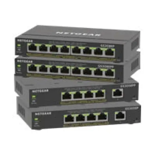 NETGEAR 8PT GE Plus Switch W/HI-PWR POE+ - Комутатор - Уебмениджмънт<<<Мрежи<<<Мрежи и умен