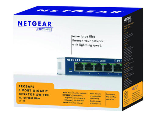 NETGEAR Gigabit Switch 8xRJ45 10/100/1000 8port Lifetime Warranty EN - Комутатор - Неуправляеми<<<Мрежи<<<Мрежи и умен