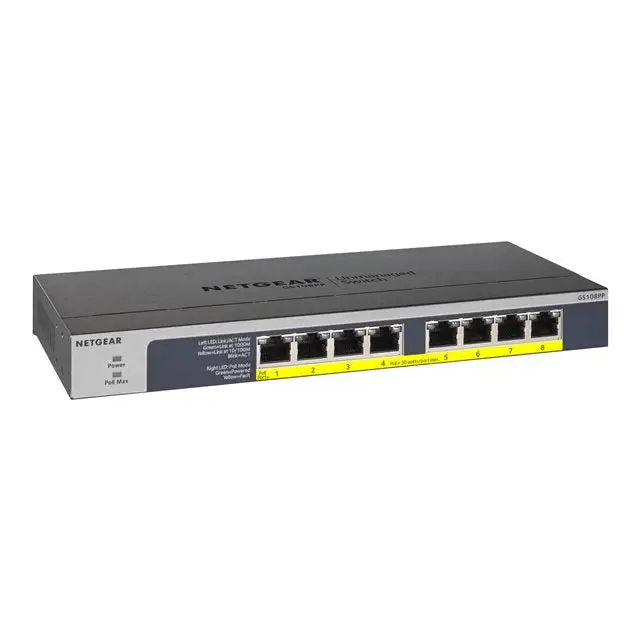 NETGEAR Switch Unmanaged 8 Port Gigabit POE / POE + Комутатор - Неуправляеми<<<Мрежи<<<Мрежи и умен