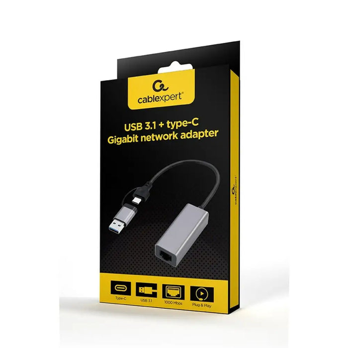 Network Adaptor GEMBIRD A-USB3AC-LAN-01 - Адаптери<<<Компютър Кабели и адаптери<<<Компютри|