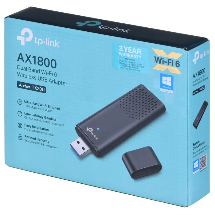 Network Adaptor TP-Link Archer TX20U - Wireless USB Network CardKSI-BUS<<<Network cardsKSI<<<ActionPL&&&Компютър Кабели