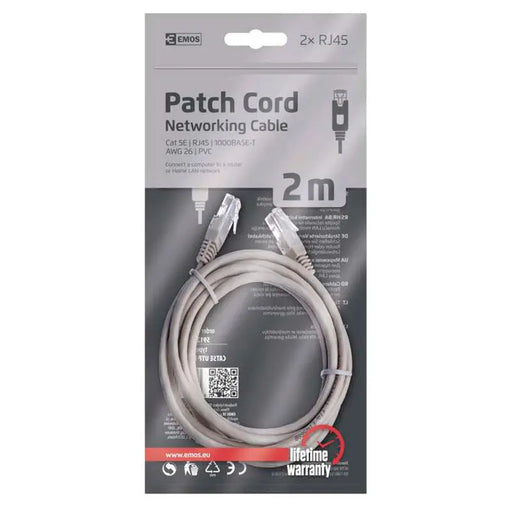 NETWORK CABLE EMOS 2M WHITE - Кабели<<<Електроматериали<<<Строителни