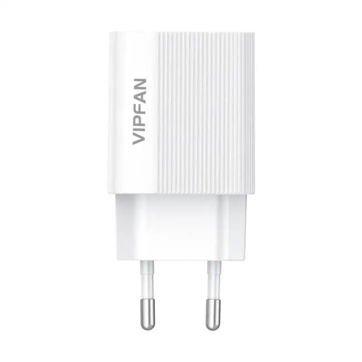Network charger VFAN E01 1x USB 2.4A + Lightning cable (white) - mains chargers<<<Chargers<<<GSM Accessories<<<InnproXML