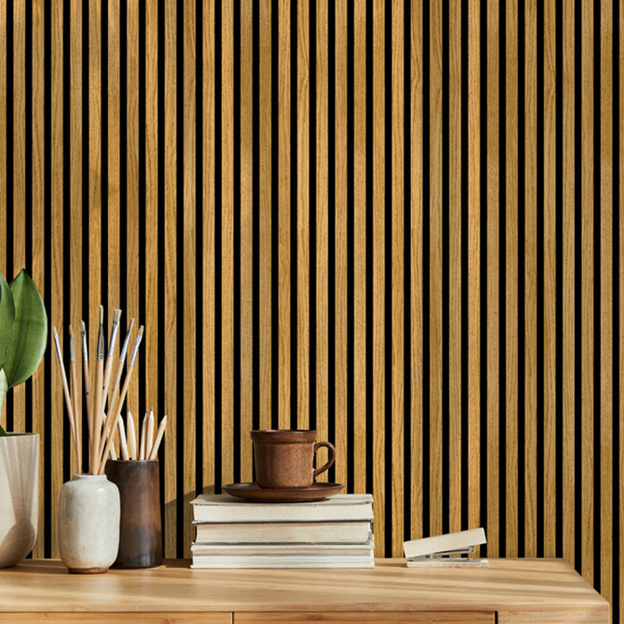 ACOUSTIC PANEL WITH DECORATIVE FOIL NEUHOFER LIGHT OAK 267X57X1.9 CM