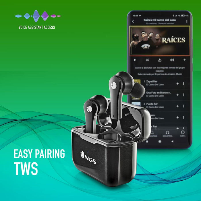 Bluetooth Headphones NGS ARTICABLOOMBLACK Black