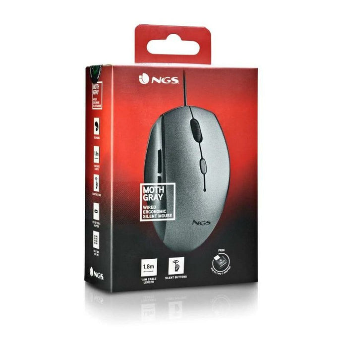 Mouse NGS MOTHGRAY Grey 1600 dpi