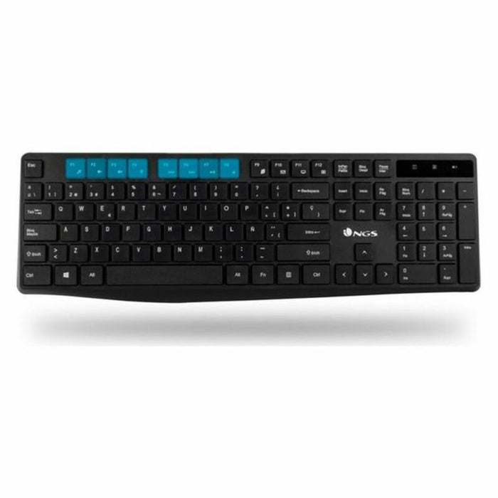 Keyboard and Wireless Mouse NGS NGSWIRELESSSETALLUREKIT Black