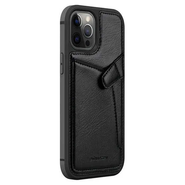 Nillkin Aoge Leather Case Flexible Armored Genuine Leather Case with Pocket for iPhone 12 Mini Black - Cell phone cases