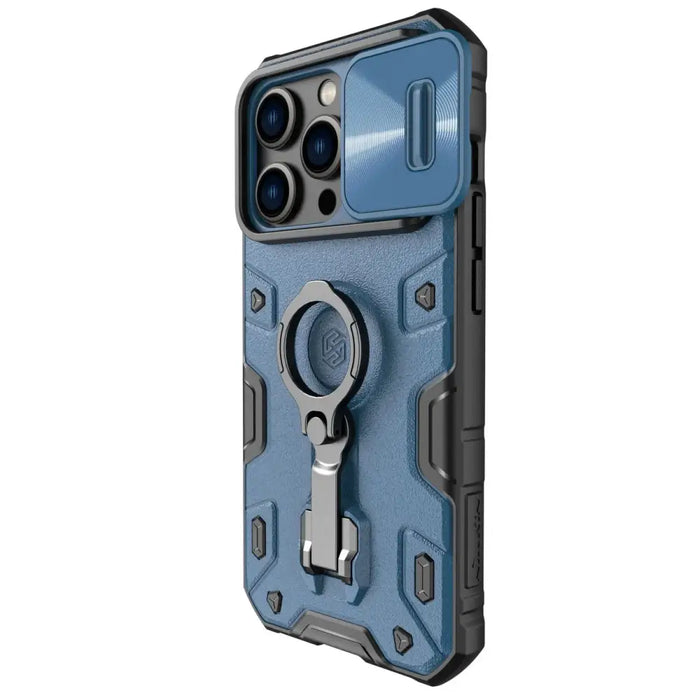Nillkin CamShield Armor Pro Magnetic Case iPhone 14 Pro Magnetic MagSafe Cover with Camera Protector Blue - Cell phone