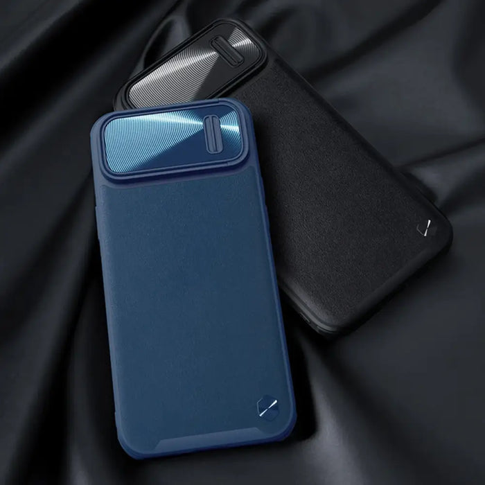 Nillkin CamShield Leather S Case iPhone 14 case cover with camera cover blue - Cell phone cases and covers<<<HurtelXML