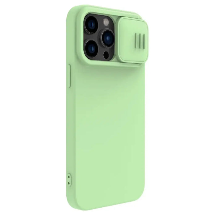 Nillkin CamShield Magnetic Silicone Case iPhone 14 Pro Magnetic MagSafe Cover with Camera Protector Green - Cell phone