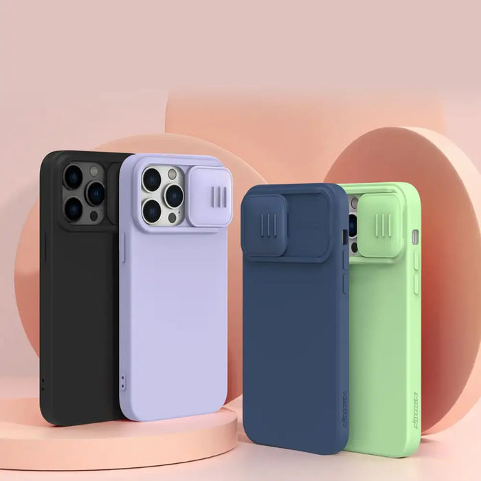Nillkin CamShield Magnetic Silicone Case iPhone 14 Pro Max Magnetic MagSafe Cover with Camera Protector Green - Cell