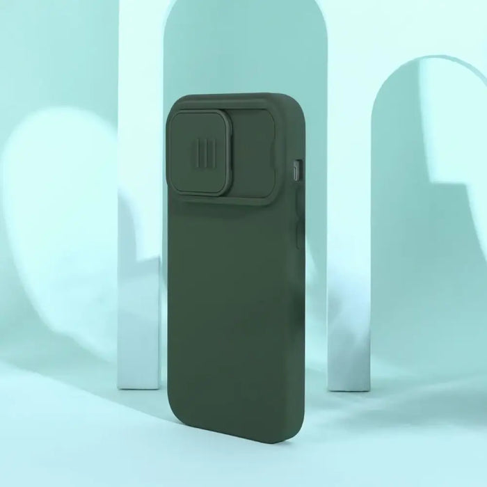 Nillkin CamShield Magnetic Silicone Case iPhone 14 Pro Max Magnetic MagSafe Cover with Camera Protector Green - Cell