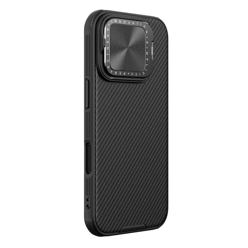 Nillkin CamShield Prop Case for iPhone 16 Pro Max with Camera Cover and Stand - Black - Cell phone cases